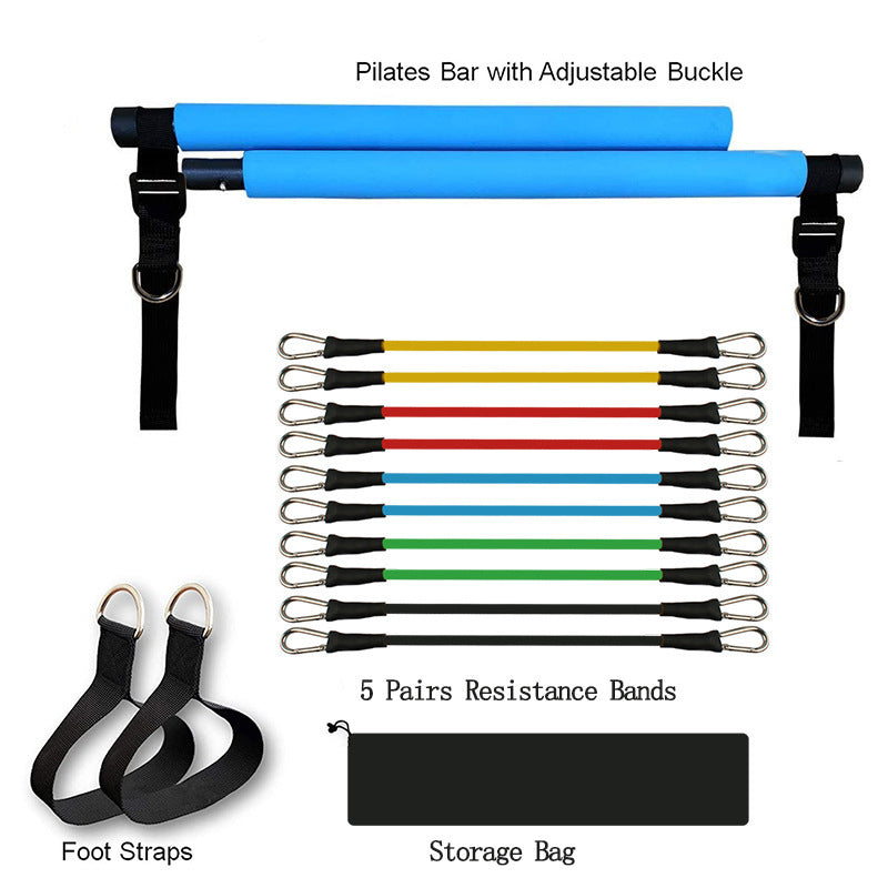 Portable Pilates & Yoga Bar with Resistance Bands