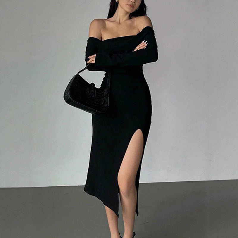 Slim-Fit Off-Shoulder Tube Dress for Women